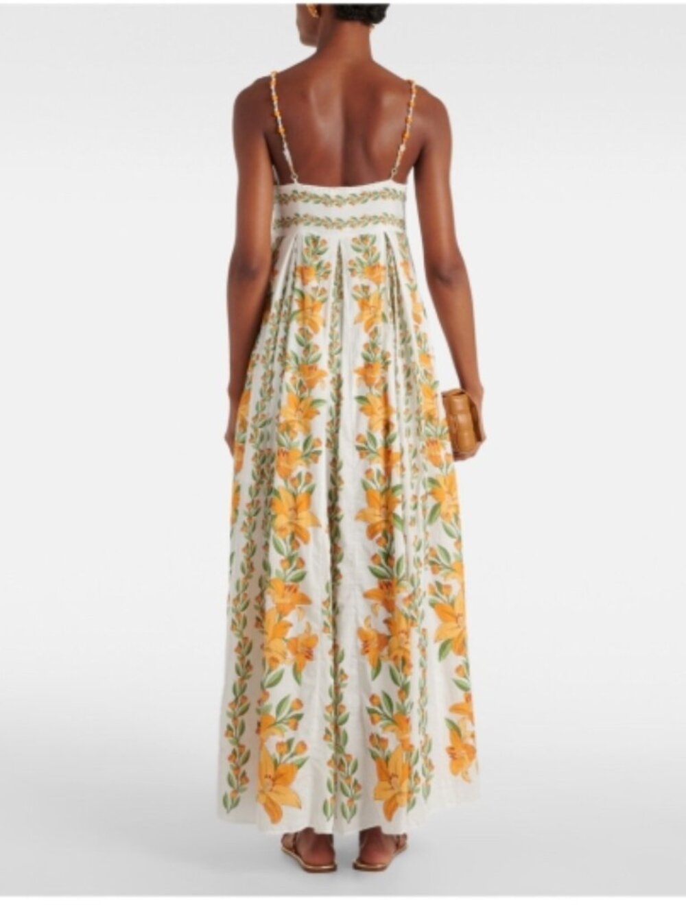 Farm Rio Tropical Lightness White/Yellow Floral Maxi Dress Size Medium NWT - Picture 2 of 13